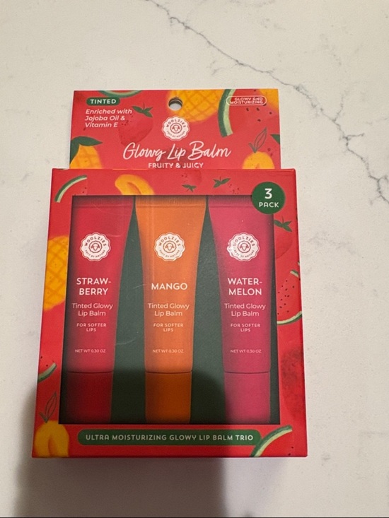 Other - Glossy Lip Balm Trio — Strawberry, Mango & Watermelon Tinted Lip Balms